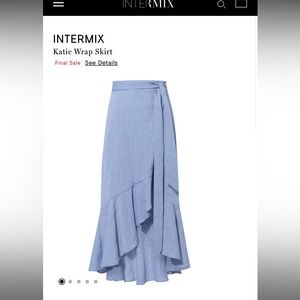 INTERMIX Katie Chambray Wrap Skirt | Size: M